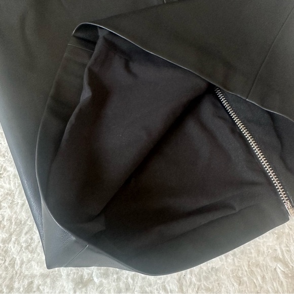 All Saints Axel Faux Leather Zip Front Skirt Black Classic Edge Size 8 - Picture 10 of 12